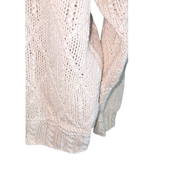 VTG Hunt Club Cable‎ Knit Sweater Mock Neck Ivory Cream Textured Pullover Size L - Picture 12 of 12